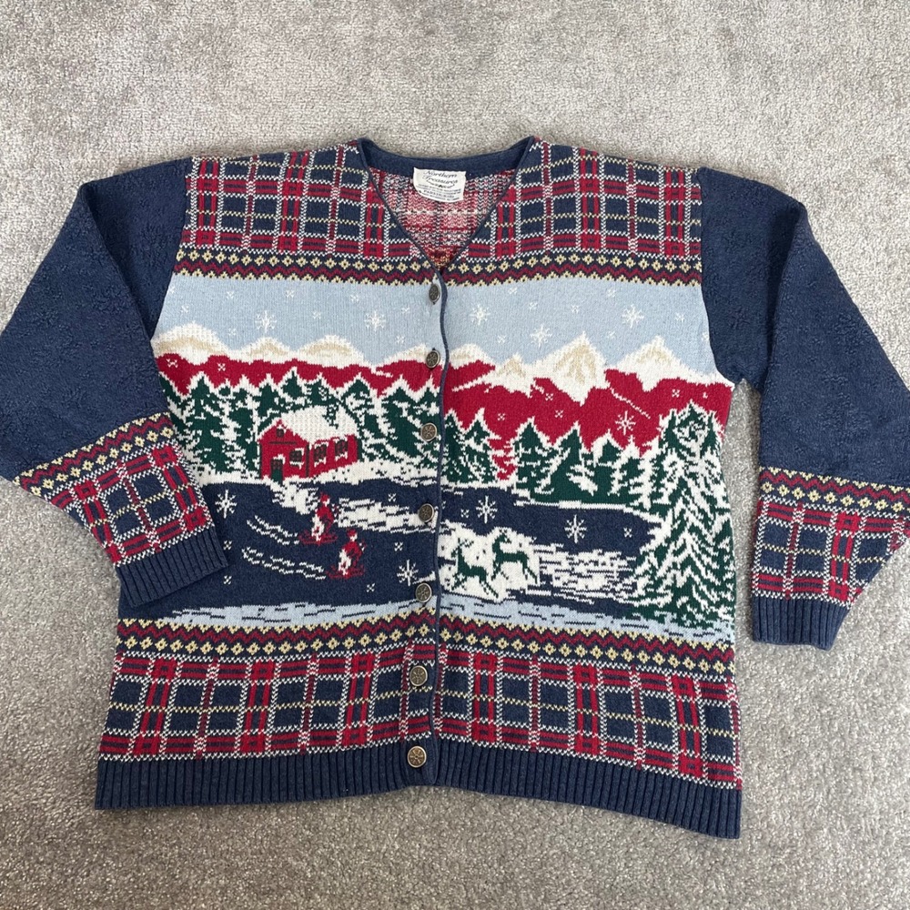 Northern Treasures Parkhurst Sweater XL Knit Winter Canada Nostalgia Grandma